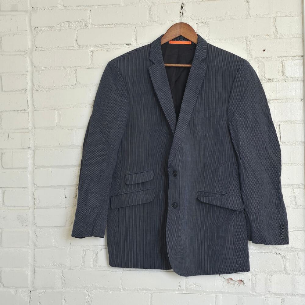 Men’s Wool Linen Pinstripe Blazer ┃ Navy Blue ┃ 44R Ben Sherman x Nordstrom